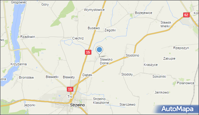 mapa Sławsko Dolne, Sławsko Dolne na mapie Targeo